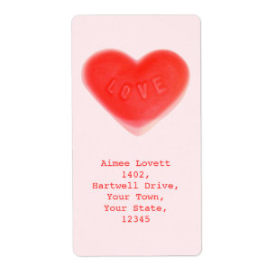 Sweet Heart Pink shipping label portrait