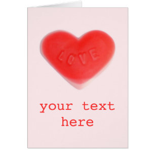 Sweet Heart Pink 'your text' card portrait