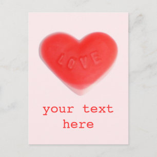 Sweet Heart Pink 'Your Text' postcard