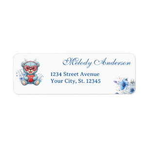 Sweet Heart Teddy Bear Blue Baby Shower