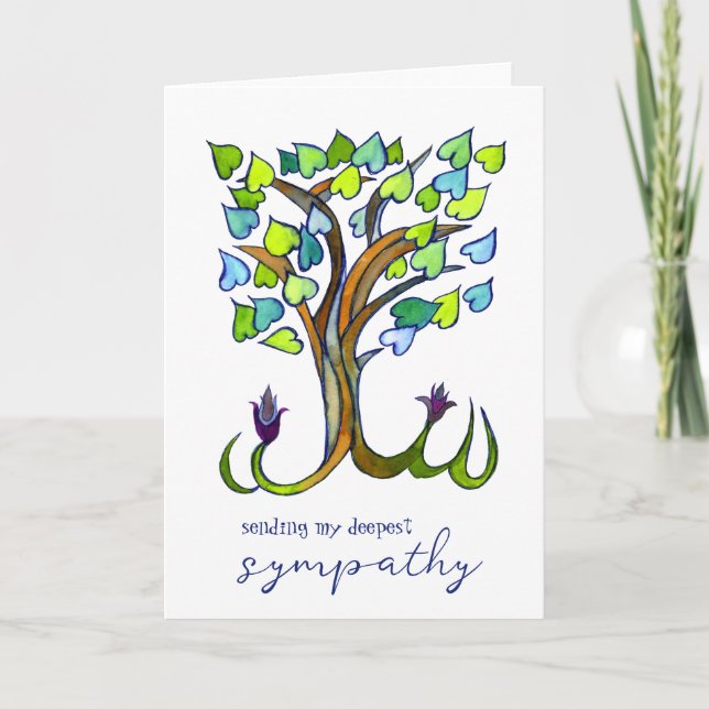 Sweet Heart Tree Condolences Sympathy Loss CUSTOM Card (Front)