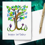 Sweet Heart Tree HAPPY BIRTHDAY CUSTOM Postcard<br><div class="desc">Add your own text to the front and back,  or change the colours. Take a look at my shop for more!</div>