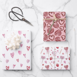 Sweet Heart Valentines Wrapping Paper Sheet