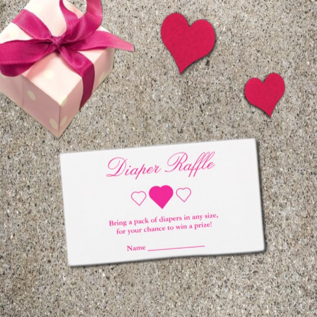 Sweet Hearts Baby Shower Diaper Raffle Enclosure Card (Creator Uploaded)