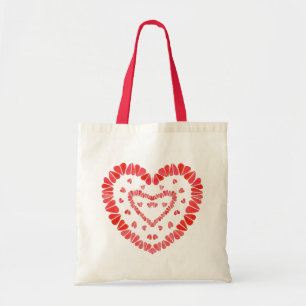 SWEET HEARTS Budget Tote Bag + Red Handle