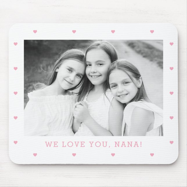 Sweet Hearts EDITABLE COLOR Custom Photo Mouse Mat (Front)