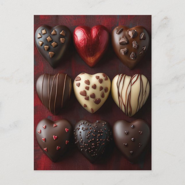 sweet hearts from chocolate Valentine's Day Postcard (Front)