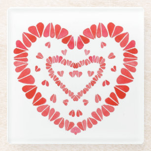 SWEET HEARTS Glass Beverage Coaster