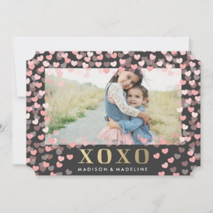 Sweet hearts in Grey Valentine's Day Photo Card