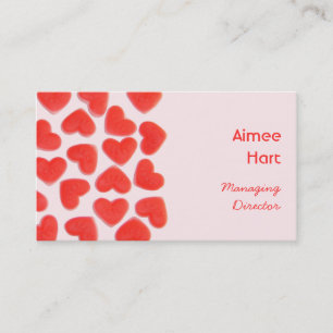 Sweet Hearts Pink business card left side