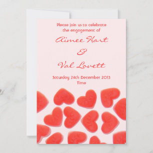 Sweet Hearts Pink 'engagement party' invitation
