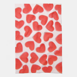 Sweet Hearts Pink kitchen towel