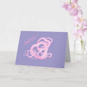 Sweet Hearts pink Valentin wishes greetings loving Card