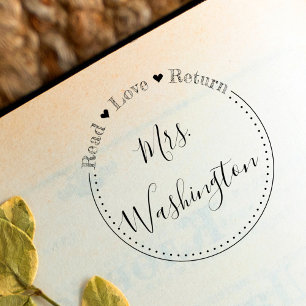 Sweet Hearts Read Love Return Teacher's Book Rubber Stamp