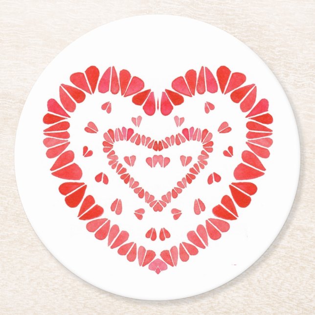 SWEET HEARTS Round Paper Coasters (Front)