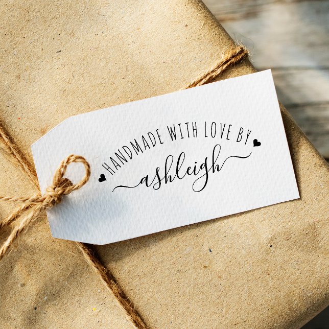 Sweet Hearts & Script Handmade With Love Name Rubber Stamp (Creator Uploaded)