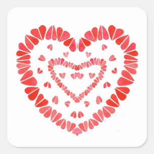 SWEET HEARTS Small Square Stickers