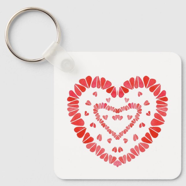 SWEET HEARTS Square Aluminium Keychain (Front)
