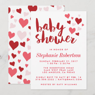 Sweet Hearts Stylish Baby Shower Invitation