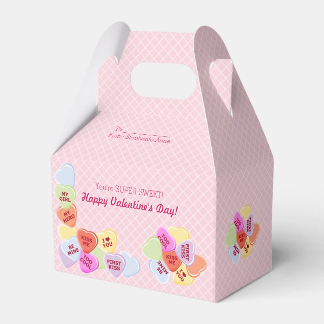 Sweet Hearts Valentines Candy Favour Box (Front Side)