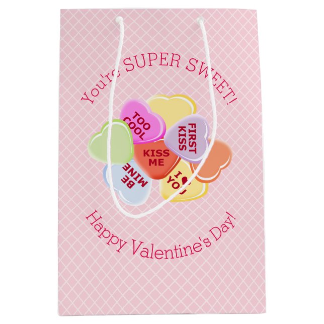 Sweet Hearts Valentines Candy Medium Gift Bag (Front)