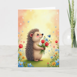 Sweet Hedgehog Birthday Card
