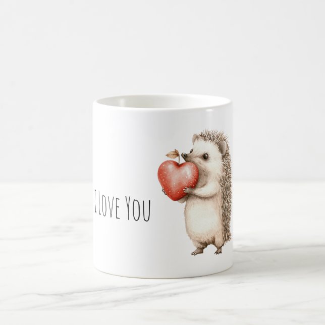 Sweet Hedgehog Love Heart Coffee Mug (Center)