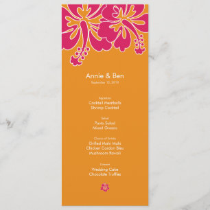 Sweet Hibiscus Wedding Menu Card