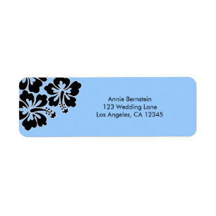 Sweet Hibiscus Wedding Return Address Label