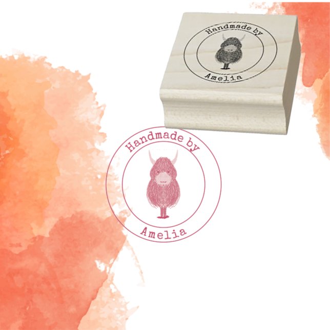 Sweet Highland Cow Handmade By  Rubber Stamp (Creator Uploaded)