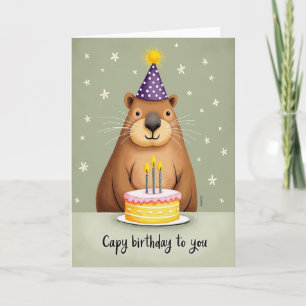 Sweet Hippo Birthday Cake Card