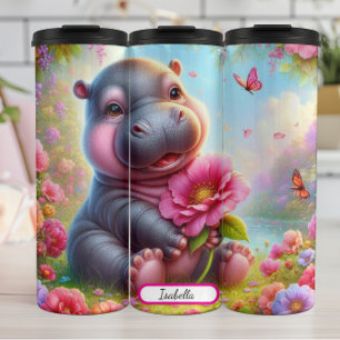 Sweet Hippo: Butterfly Garden Bliss Thermal Tumbler