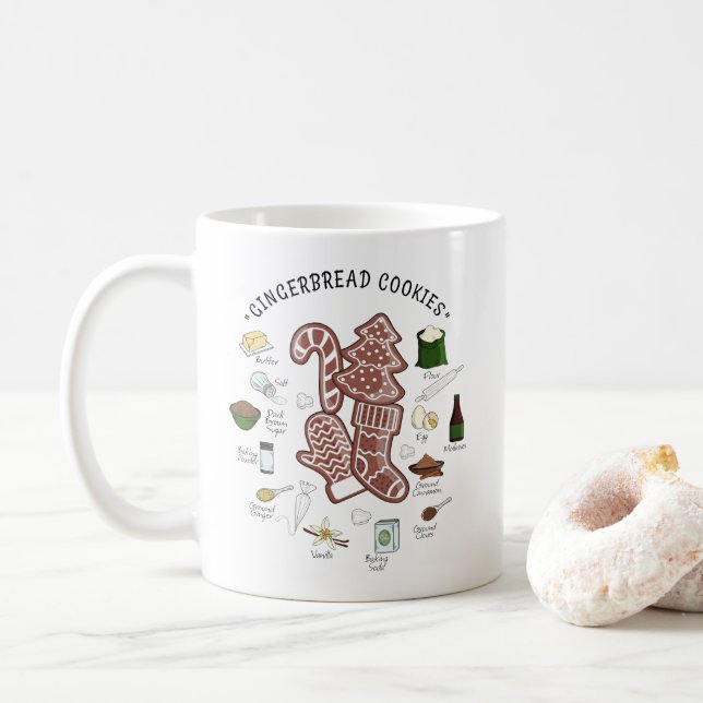Sweet Holiday Gingerbread Holiday Coffee Mug (With Donut)