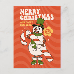Sweet Holiday Wishes - A Candy Cane Christmas Postcard