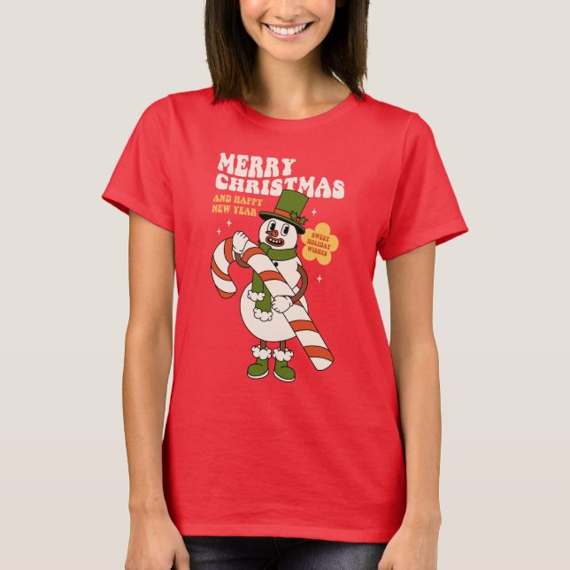 Sweet Holiday Wishes - A Candy Cane Christmas T-Shirt (Front)