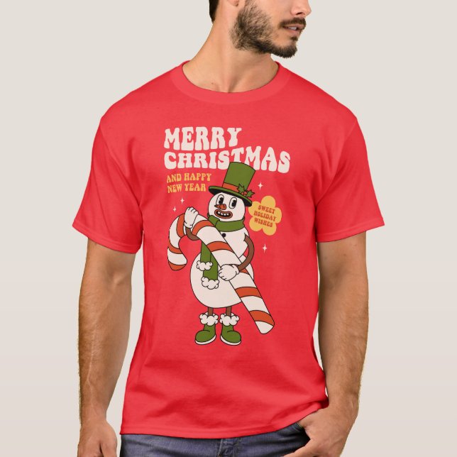 Sweet Holiday Wishes - A Candy Cane Christmas T-Shirt (Front)