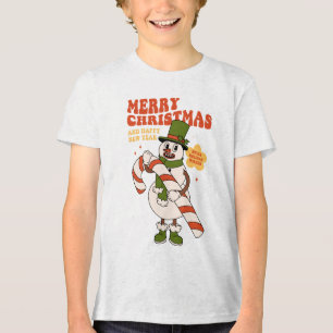 Sweet Holiday Wishes - A Candy Cane Christmas Tri-Blend Shirt