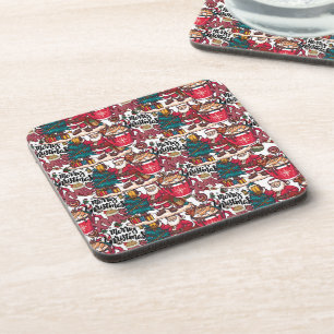 Sweet Holiday Wishes - cute merry christmas Coaster