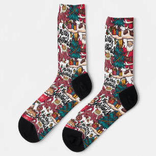 Sweet Holiday Wishes - cute merry christmas Socks