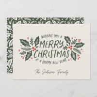 Sweet Holly Berry Christmas Evergreen Non-Photo