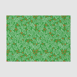 Sweet Holly Christmas Holiday Xmas Pattern Tissue Paper