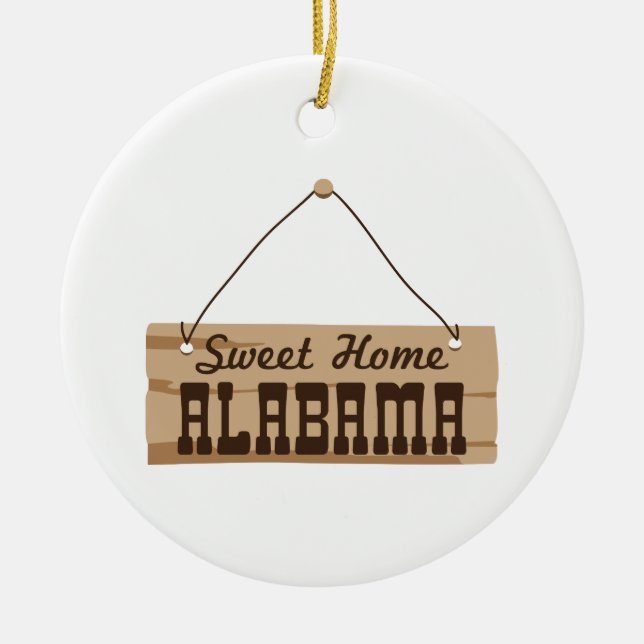 Sweet Home Alabama Ceramic Tree Decoration (Front)