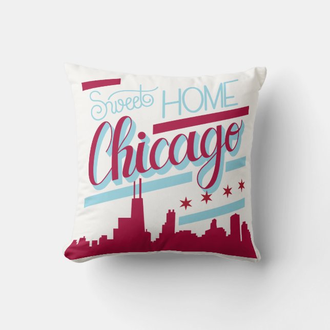 sweet home chicago pillow case, throw pillow decor (Front)