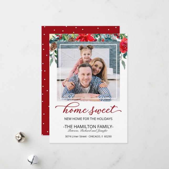 Sweet Home Christmas Moving Announcement Photo (Front/Back In Situ)