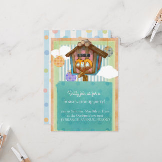 Sweet Home -Cute Striped & Polka Dot Theme Invitation