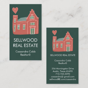Sweet Home Modern Real Estate Broker Agent Realtor Business Card