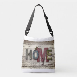 Sweet Home Wood Board Plank Wall Hang Key Crossbody Bag