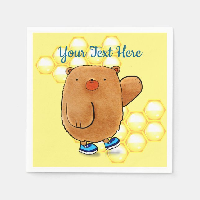Sweet Honey Bear Napkin (Front)