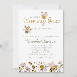 Sweet Honey Bee Baby Shower Invitation