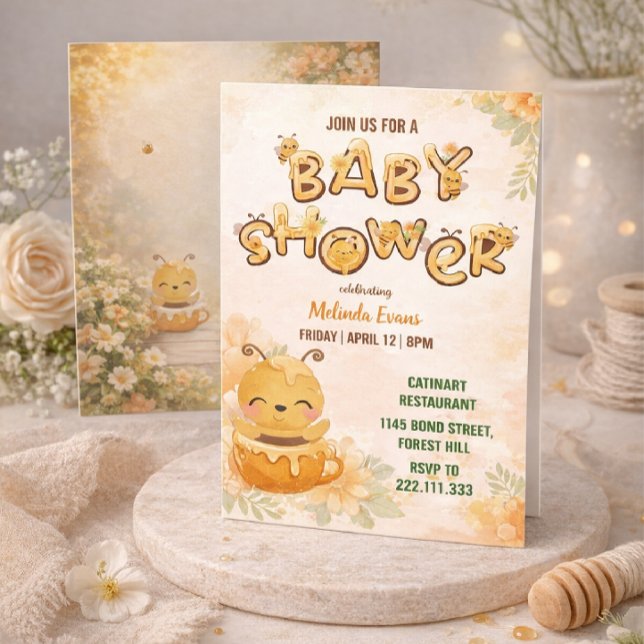Sweet Honey Bee Baby Shower Invitation (Creator Uploaded)